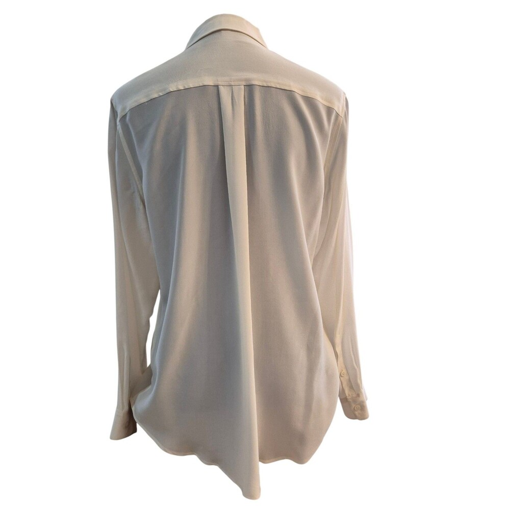Two By Vince Comuto M 100% Silk White Button Down Blouse CBK Minimalist Luxury - Picture 2 of 6